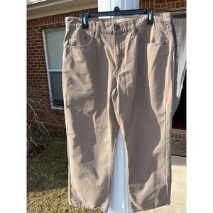 Blue Mountain Bootcut Pant Men's Size 36x30 Brown Solid 100% Cotton 5-Pockets